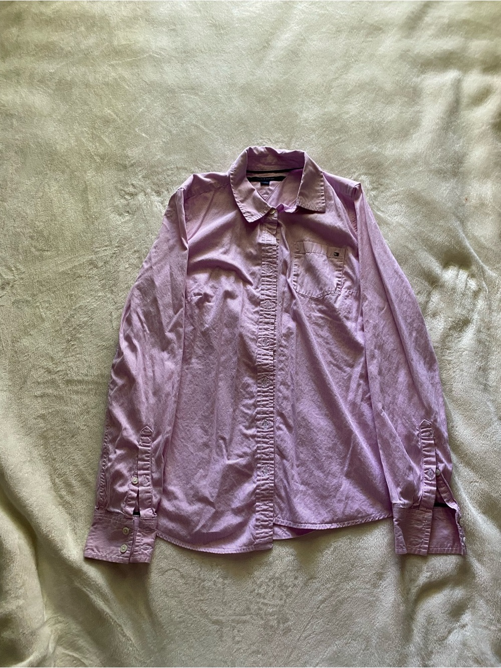 Tommy Hilfiger Light Pink Long-Sleeve Button-Up Shirt